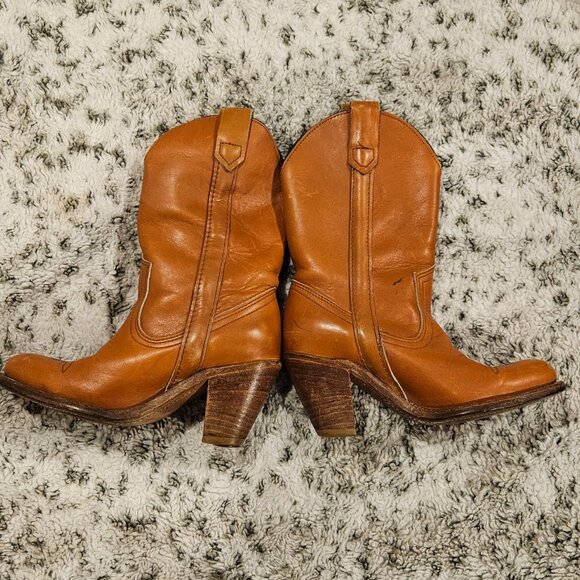 Vintage Frye Women's Brown Cowgirl Boots Size 5 - Picture 2 of 11